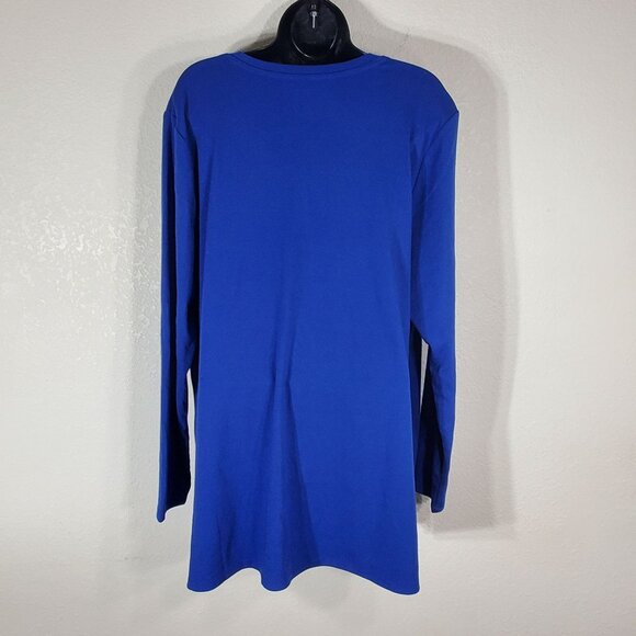 Lane Bryant Womens Blue Long Sleeve V-Neck Tunic Top Size 18/20 NWT - Picture 4 of 11